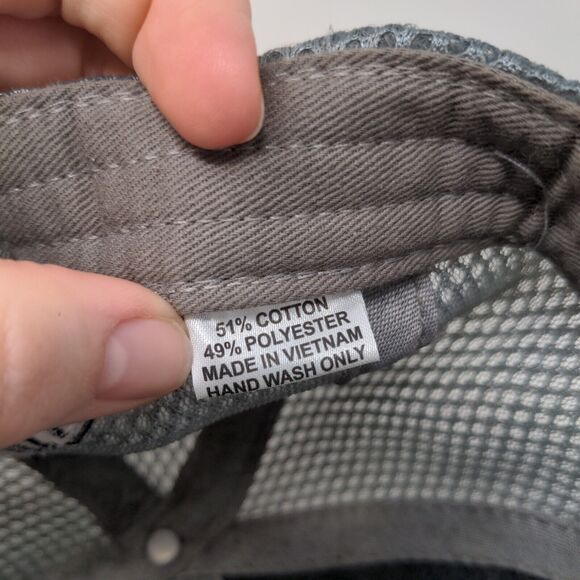 Charles D. Jones Co Men's Snapback Mesh Back Hat Black Gray Embroidered Logo - Picture 7 of 7